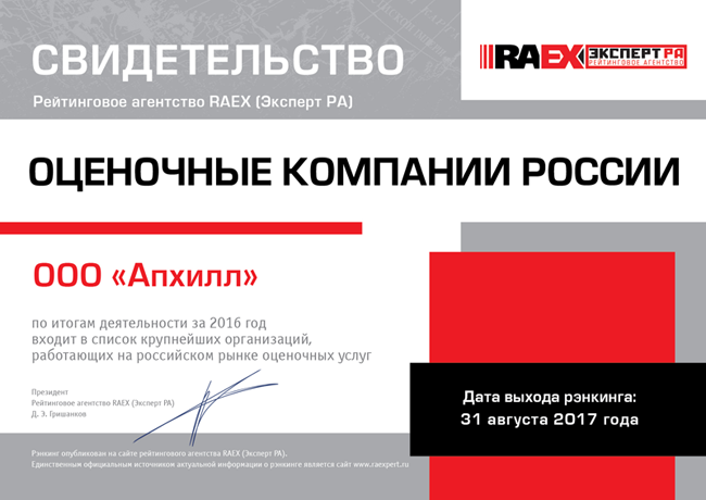 Консалтинговая группа «Апхилл» повысила позиции в рейтинге Эксперта РА